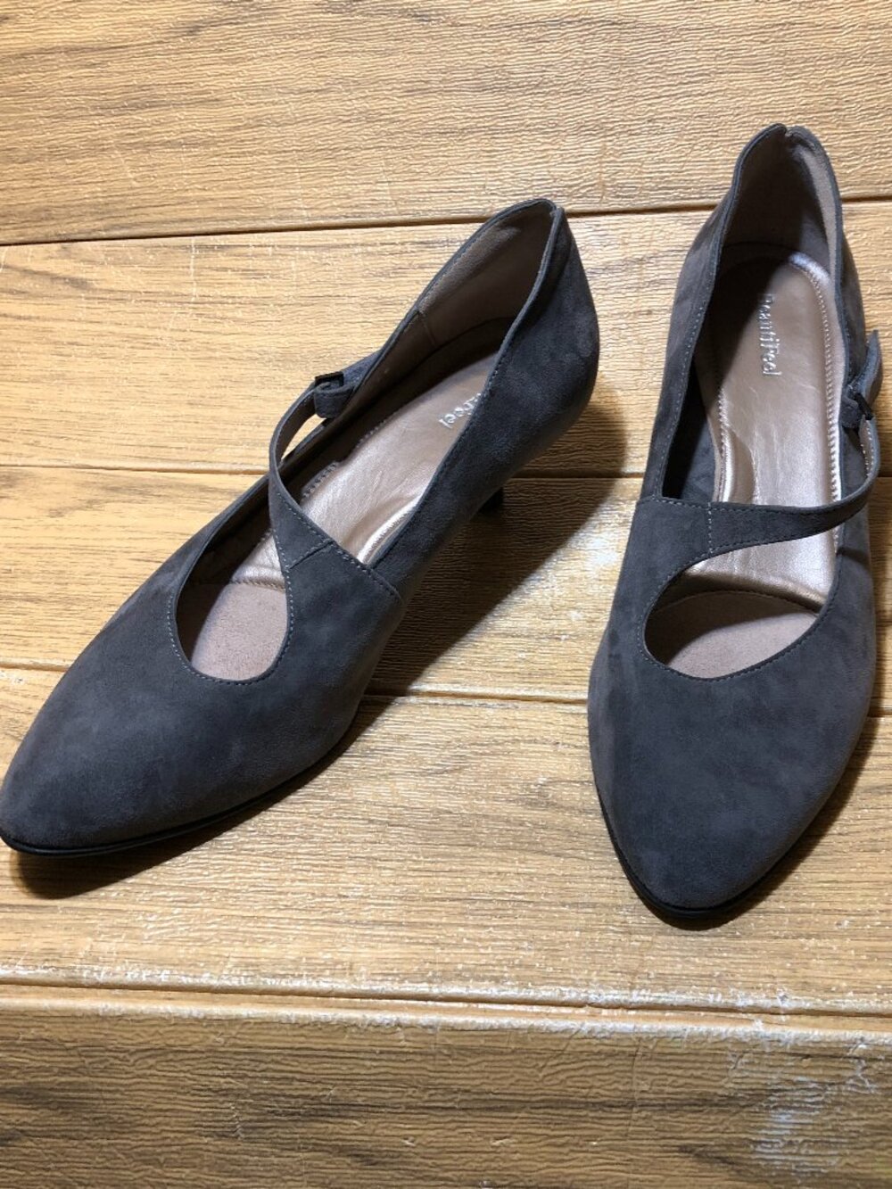 Beautifeel women kitten heel in gray suede, Style Lilou, 8.5